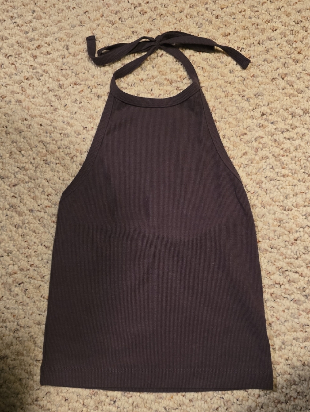 American Eagle Outfitters Ribbed Halter Tank Top - Black